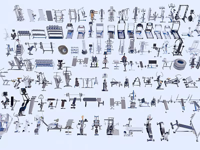 Variety of Sports Equipment for Home Gym and Fitness Training Needs 3d model