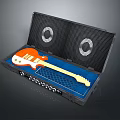 Durable Portable Electric Guitar Case With Blue Padding And Secure Storage