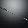 Decorative Fantasy Spear Weapon With Golden Dragon Design Black Green Shaft And Ornate Head