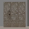 Wooden Screen with Intricate Carved Vine and Leaf Patterns in Traditional Chinese Design