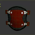 Red And Black Protective Knee Pad With White Fasteners And Adjustable Straps 3d model