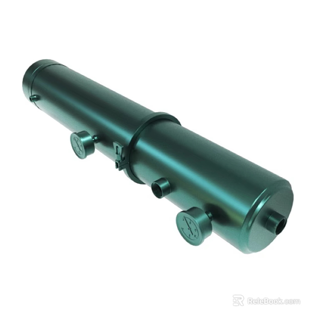 Green Cylindrical Industrial Device With Smooth Metal Surface And Control Knobs 3d model
