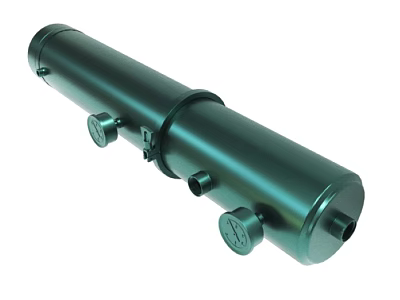 Green Cylindrical Industrial Device With Smooth Metal Surface And Control Knobs 3d model