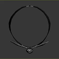 Stylish Black Leather Collar Necklace With Silver Heart And Wings Design Featuring Clear Teardrop Gemstone
