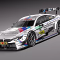 BMW DTM Racing Car With White Body Aerodynamic Design And Sponsor Logos