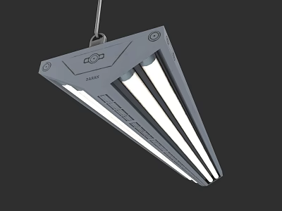 Modern LED Ceiling Light With Long Strip Design And Gray Metal Frame 3d model