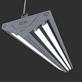 Modern LED Ceiling Light With Long Strip Design And Gray Metal Frame 3d model