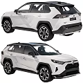 White Toyota RAV4 Hybrid SUV Modern Stylish Exterior Design With Black Wheels