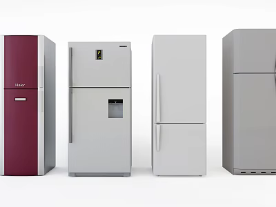 Various Modern Refrigerator Freezer Models With Different Colors And Designs For Home Use 3d model