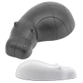 Black And White Hippo Shaped Decorative Ornaments 3d model