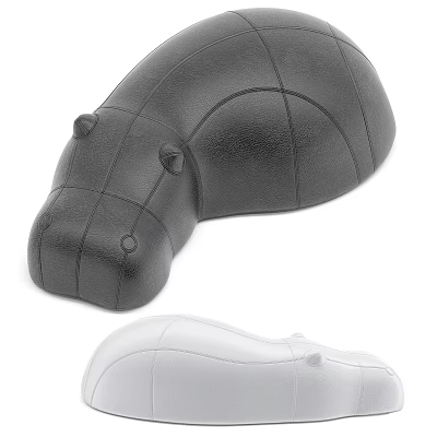 Black And White Hippo Shaped Decorative Ornaments 3d model