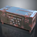 Military Weapon Storage Case With Rusty Metal Clasps And Blue Green Surface