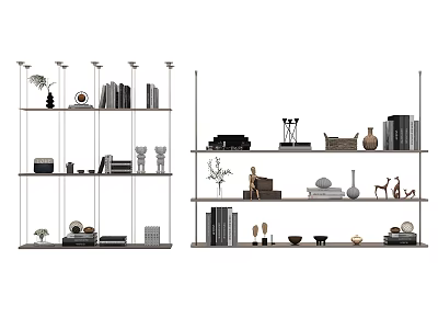 Modern Multi Tiered Shelving Unit For Storage And Display Of Books Decorative Items 3d model