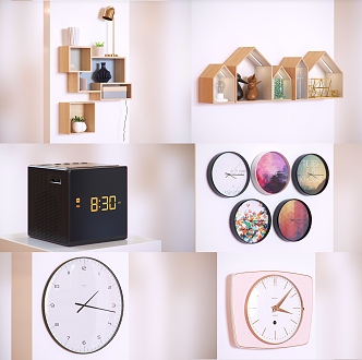 Nordic Clock and Alarm Clock Storage Rack 3d model