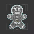 Festive Gingerbread Man Cookie With White Icing And Smiling Face Design