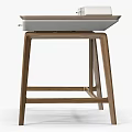 Elegant Modern Functional Desk With Wooden Frame Spacious Tabletop And Storage Drawers 3d model