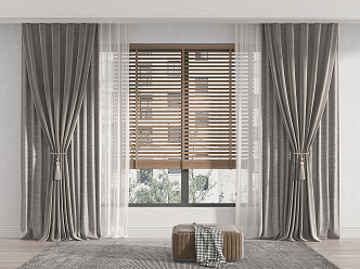 modern curtain fabric blinds 3d model