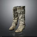 Elegant Light Colored Knee High Boots With Decorative Pattern And Vintage Style Design
