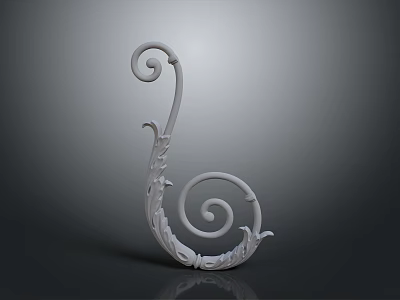 Decorative Spiral Structure With Carved Details And Curved Design On Gray Gradient Background 3d model