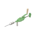 Green Manual Hand Drill With Wooden Handle And Metal Crank For Precision Drilling Tasks