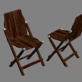 Two Wooden Folding Outdoor Chair Design With Classic Wood Material And Cross Leg