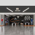 Modern Clothing Store Interior With Fashion Apparel Display Racks And LED Lighting