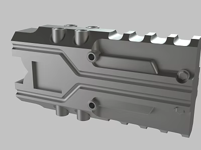Gray Metal Mechanical Part With Holes Protrusions And Grooves Industrial Design 3d model