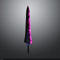 Pink And Purple Textured Obelisk With Blue Illuminated Base And Pointed Top