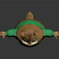 Cartoon Squirrel Character Wearing Green Hoodie with Outstretched Arms on Dark Background
