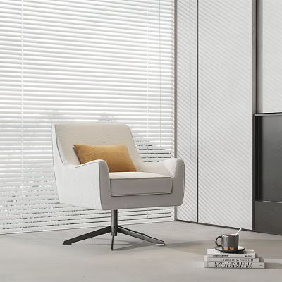 Modern White Office Chair With Orange Cushion Sleek Metal Base And Bright Interior 3d model