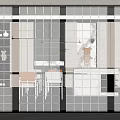 Modern partition carved glass partition combination 3d model