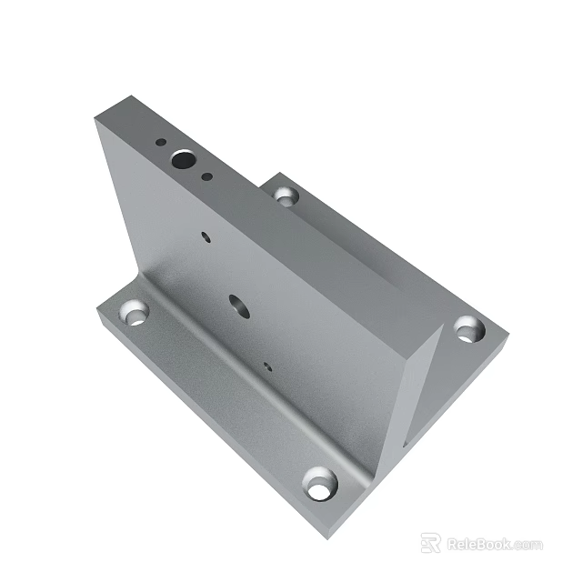 Precision Metal Bracket Component With Multiple Holes For Industrial Machinery 3d model