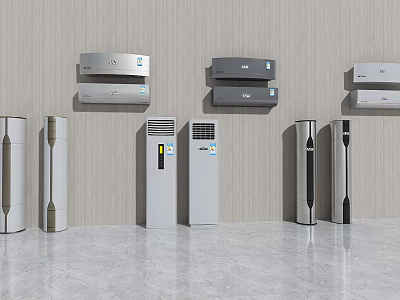 Modern Air Conditioner Fans With Wall Mounted And Floor Standing Designs For Home Use 3d model