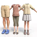 Assorted Daily Necessities Featuring Shorts T Shirts Blouses Skirts And Shoes