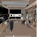 Cozy Study Room Interior With Large Windows Overlooking Green Trees And Bookshelves Filled With Books
