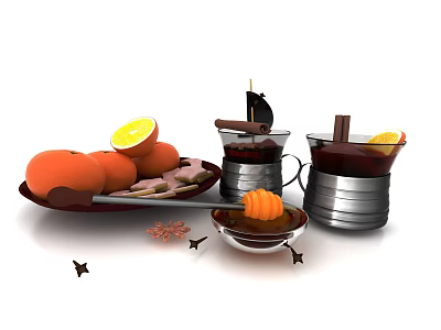 Modern Food Decorations 3d model