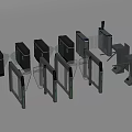 Access gate gate access control machine automatic door induction door 3d model