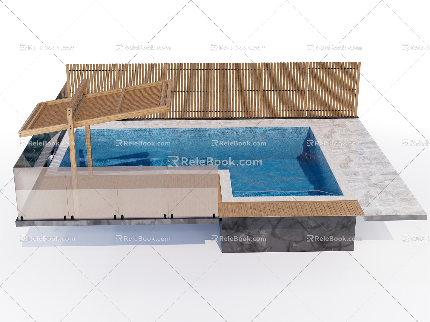 Courtyard Outdoor Pool 3d model