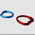 Blue And Red Silicone Circular Rings For Daily Use Accessories