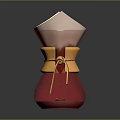 Red Glass Coffee Filter with Yellow Band and White Paper for Home Brewing