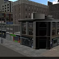 Busy Commercial Street with Multi Story Buildings Various Shopfronts and Loans Signboard Urban Scene