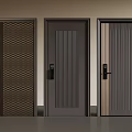 Dark Colored Security Doors with Modern Designs Textured Surfaces and Striped Patterns 3d model