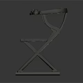 Chinese Style Wooden Chair With Curved Armrests And Crossed Leg Design