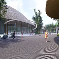Boutique Resort Garden Landscape With Bamboo Plants Modern Architecture And Leisure Space