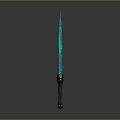 Fantasy Decorative Sword With Blue Glowing Blade And Metallic Hilt