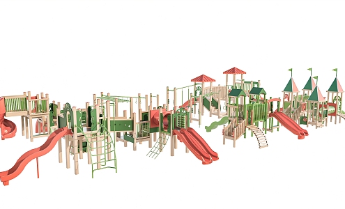 Modern slide children's equipment slide equipment kindergarten equipment combination 3d model