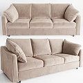 Beige Soft Two Seater Sofa With Comfortable Cushions And Modern Design 3d model