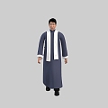 Asia East China Modern Republic of China May 4th Young Handsome Mr. Teacher Student's Long Coat 3d model