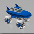 Playful Children's Blue Shark Shaped Toy Car With Big White Wheels