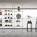 New Ornaments Combination Bookshelf Bookcase Teapot 3d model